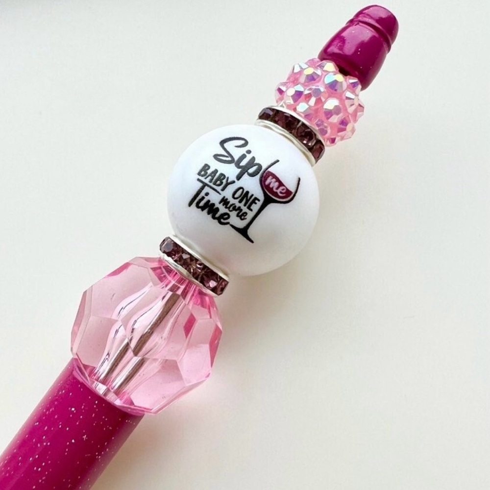 Sip Me Baby One More Time Pen | Customizable | Ballpoint Beaded | Gifts